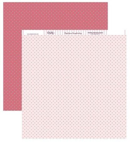 Papel Scrap 30x30 Fondo Puntos Rosas