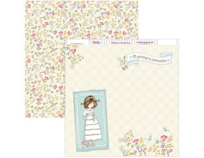 Papel Scrap 30x30 Comunión Niña · SCP-143