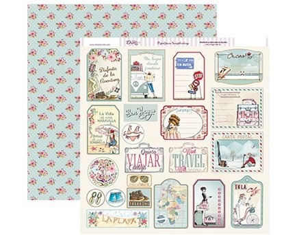 Papel Scrap 30x30 Etiquetas
