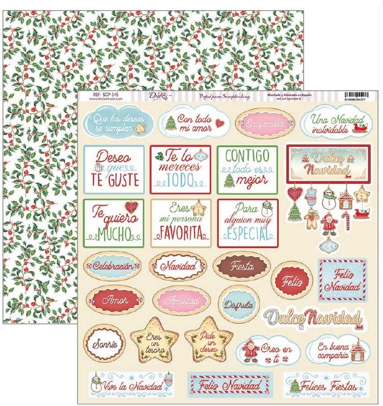 Papel Scrap 30x30 Vive la Navidad