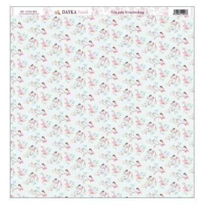 Tela Scrap Fondo Azul con Pájaros